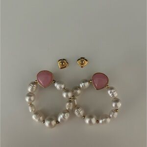 Kate spade pearl hoop earrings
